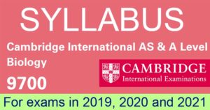 剑桥AS & A Level生物学9700课程大纲2019-2021