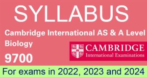 剑桥国际AS & A Level生物教学大纲2022-24