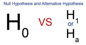 Null hypothesis and alternative hypothesis